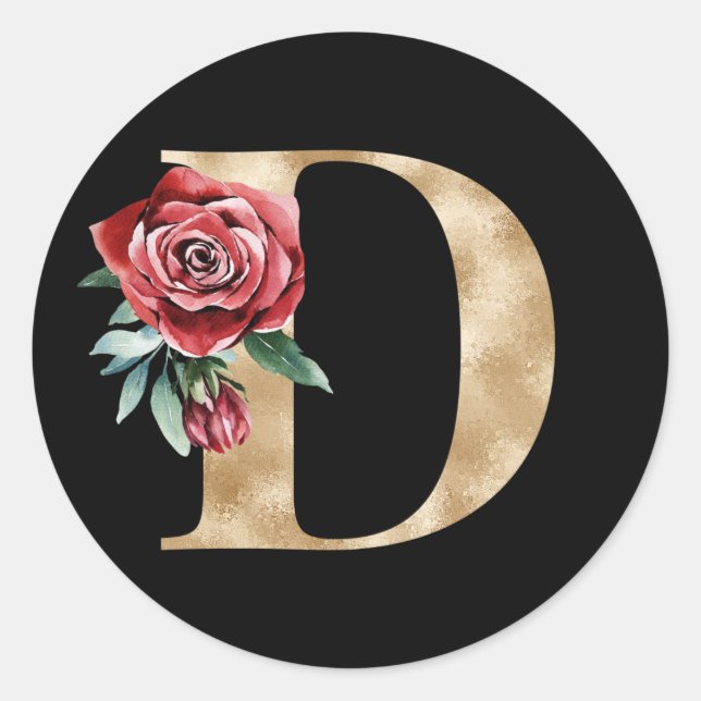 Adesivo de iniciais de férias de inverno letra D (Frente)