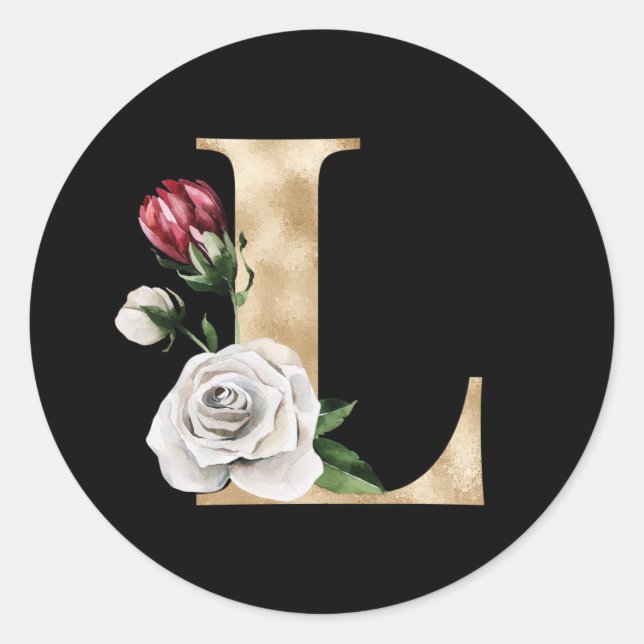 Adesivo de iniciais de férias de inverno letra L (Frente)