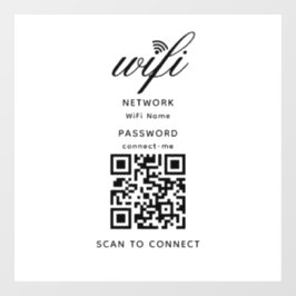 Adesivo de janela branco de senha de internet wifi