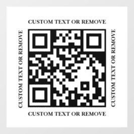 Adesivo de janela com código QR preto e branco mod