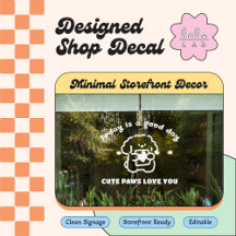 Adesivo de janela de boas-vindas e horários da Clí