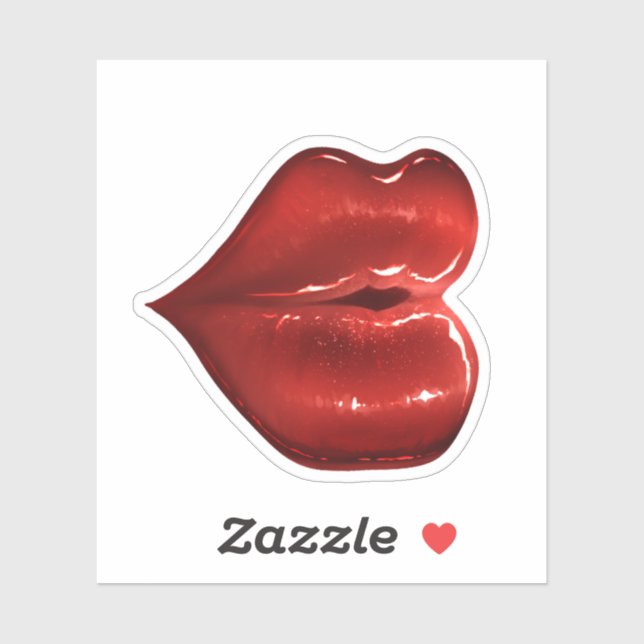 Adesivo de lábios vermelhos para scrapbook decoraç (Folha)