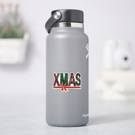 Adesivo de Laço Vermelho de XMAS de Xadrez Festivo