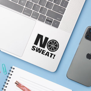 Adesivo de laptop engraçado de basquete sem suor