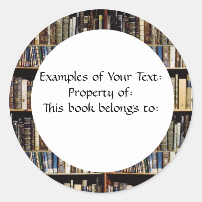 Adesivo de Livros de Biblioteca (Frente)