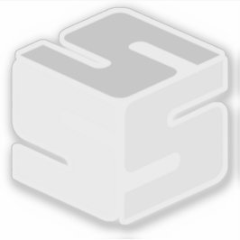 Adesivo de logotipo branco com cobertura S (3" x 3