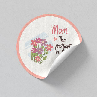 Adesivo de Mãe Mais Bonita – Presente Floral do Di