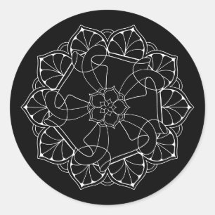 Adesivo de Mandala Branco e Preto