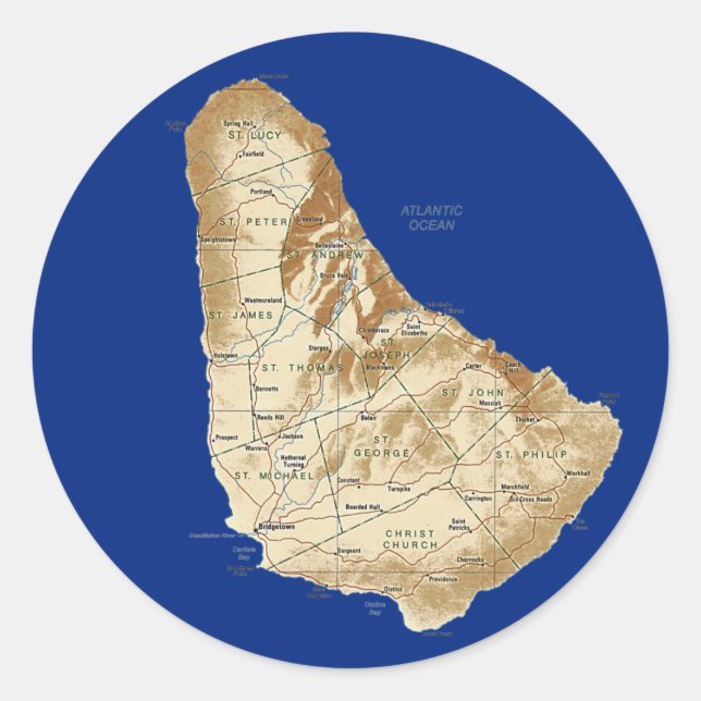 Adesivo de mapa Barbados (Frente)