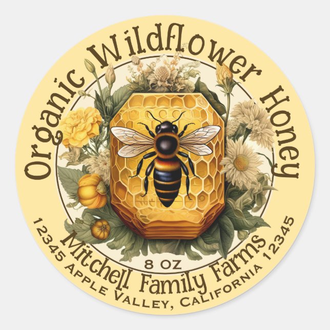 Adesivo de mel personalizado (Frente)