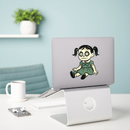 Adesivo de Menina Boneca de Halloween – Design Ass
