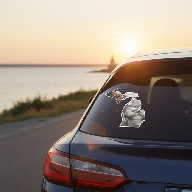 Adesivo de Michigan com penas (Michigan Chicken Sticker)