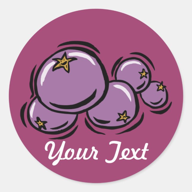 Adesivo de mirtilo personalizável (DARK) (Frente)