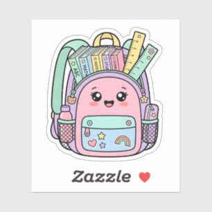 Adesivo de Mochila Escolar Kawaii Pastel Vibrações