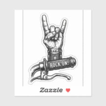 Adesivo de Motoqueiro Rock On — Adesivo de Acelera