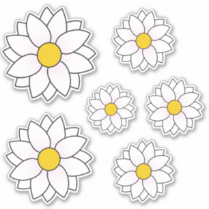 Adesivo de multitamanhos de margarida ilustrado