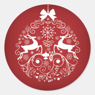 Adesivo de Natal clássico redondo