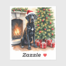Adesivo de Natal de um impressionante Great Dane