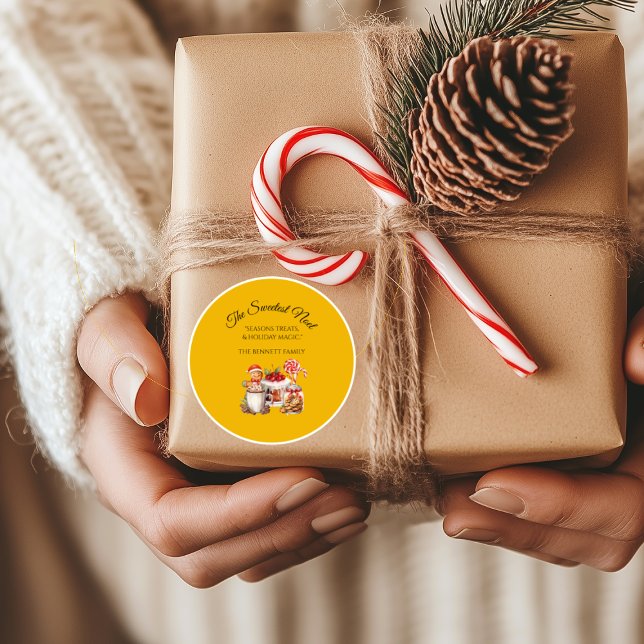 Adesivo de Natal Elegante Natal Mais Doce (Criador carregado)