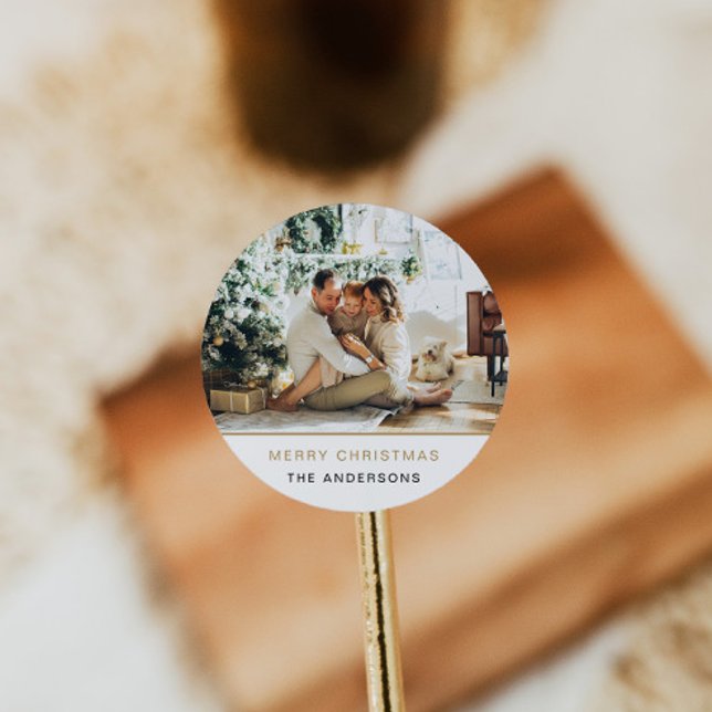 Adesivo de Natal Foto Etiqueta de Férias Minimal D (Criador carregado)