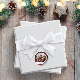 Adesivo de Natal Redondo com Xadrez de Búfalo