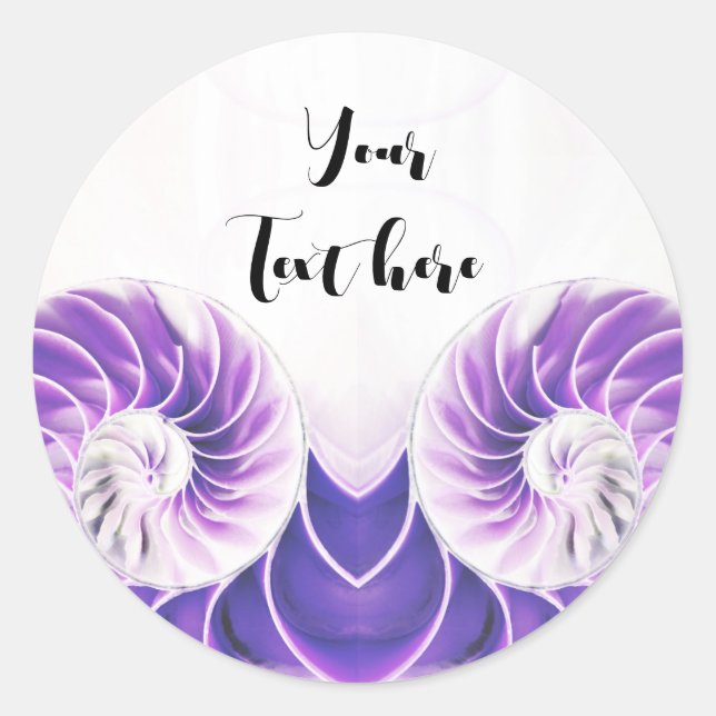 adesivo de nautilus shell seashell Fibonacci (Frente)