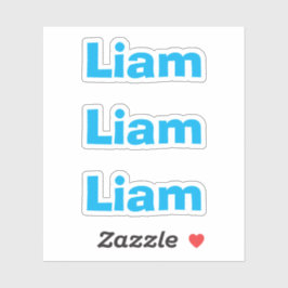 Adesivo de Nome Azul Divertido Crianças Fofas