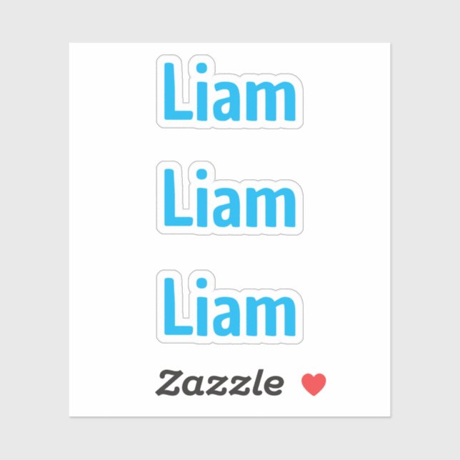 Adesivo de Nome de Crianças Azul Divertido (Folha)