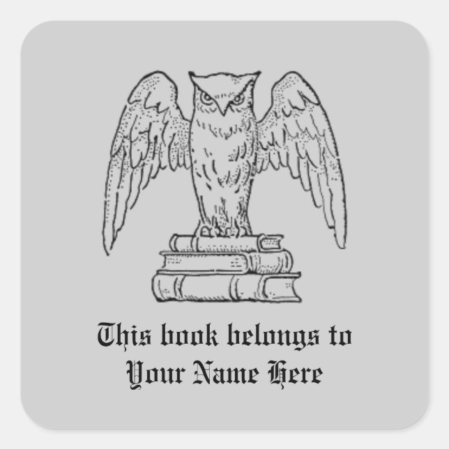 Adesivo de nome de livro personalizável (Frente)