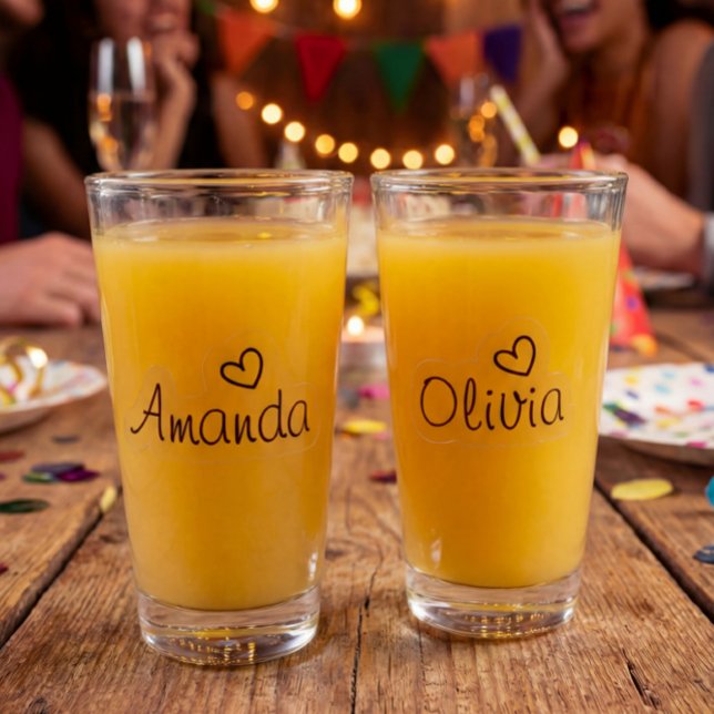 Adesivo de nome de script de coração de assinatura (Criador carregado)