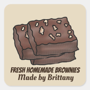 Adesivo de nome do sobrenome de brownies recém-fab