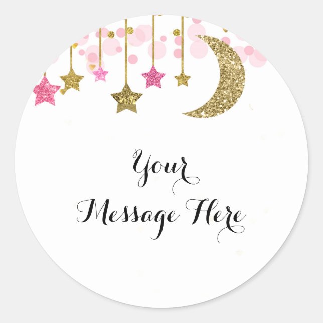 Adesivo de Obrigado brilho brilho Ouro Rosa (Frente)