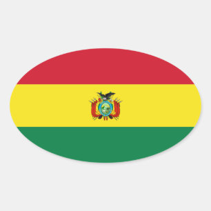 Adesivo de Oval de Bandeira do Estado da Bolívia