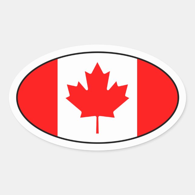 Adesivo de Oval de Sinalizador do Canadá (Frente)