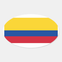 Adesivo de Oval do Sinalizador Colômbia