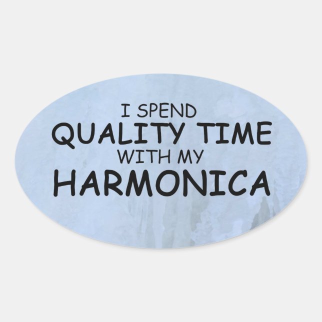 Adesivo de Oval Harmonica do Tempo de Qualidade (Frente)