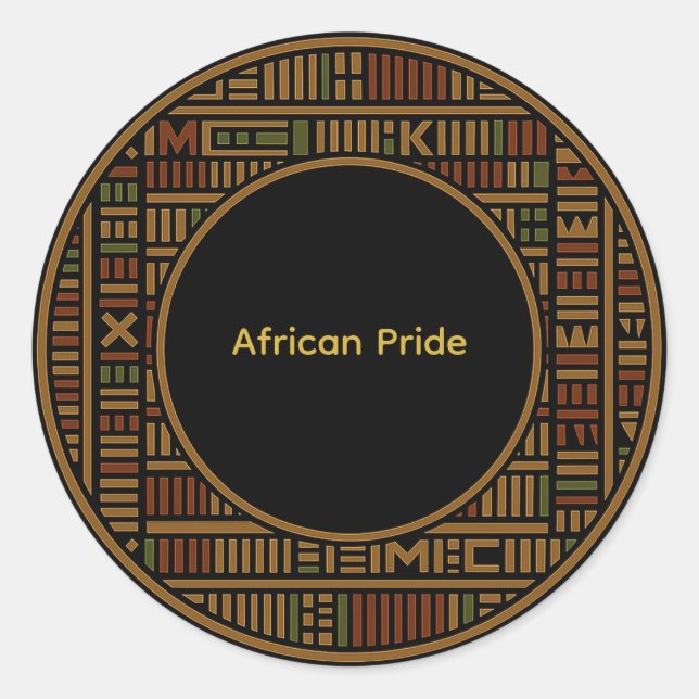Adesivo de padrão Kente dourado africano (Frente)