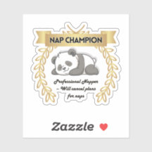 Adesivo de Panda Campeão de Soneca Engraçado