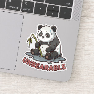 Adesivo de Panda Derretido Engraçado e Exausto