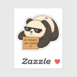 Adesivo de Panda Sem Pensamentos Apenas Lanches