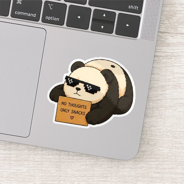 Adesivo de Panda Sem Pensamentos Apenas Lanches (Detalhe)