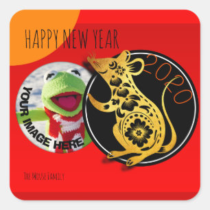 Adesivo de papel 2020 S, cortado em forma de rato