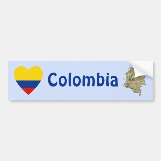 Adesivo de Para-choque Bandeira Coração + Mapa da  (Frente)