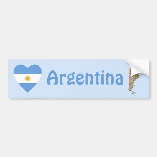 Adesivo de Para-choque Bandeira Coração + Mapa da  (Frente)