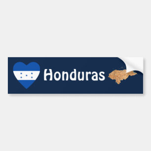 Adesivo de Para-choque Bandeira Coração + Mapa Hon