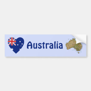 Adesivo de Para-choque Bandeira do Austrália Coraç