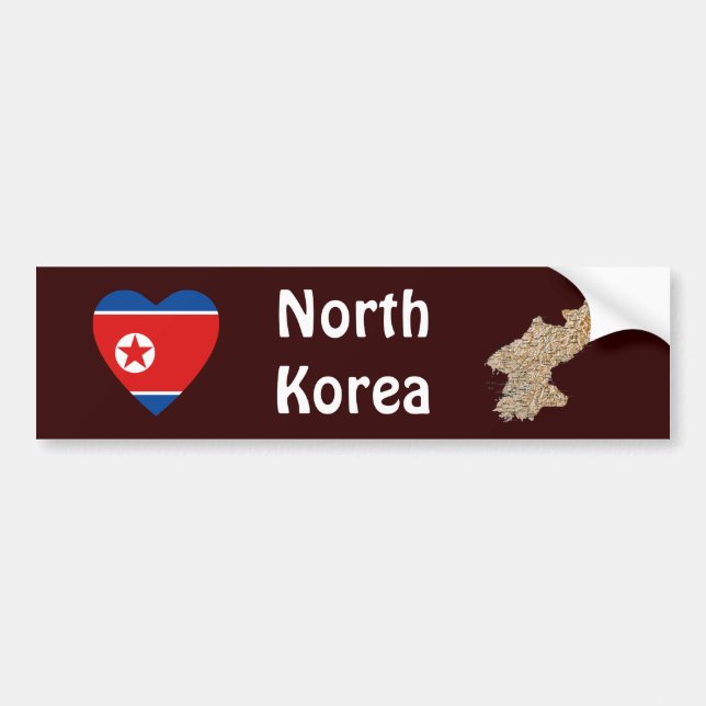 Adesivo de Para-choque Bandeira do Coração + Mapa  (Frente)