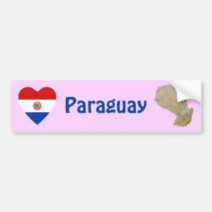 Adesivo de Para-choque Bandeira do Paraguai Coraçã