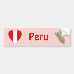 Adesivo de Para-choque Bandeira do Peru Coração +