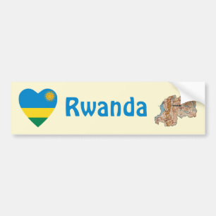 Adesivo de Para-choque Bandeira do Ruanda Coração